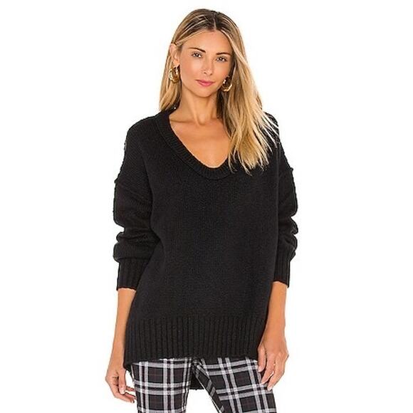 Free People Sweaters - Free People NWT Brookside Tunic S Black Long Sleeves Oversized Pullover Sweater